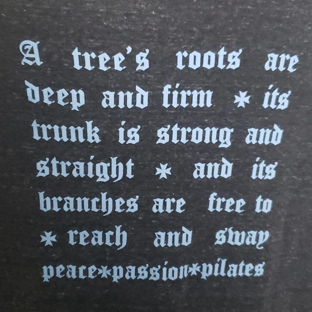 Peace Passions Pilates deeply rooted statement sleeved tee Sz XL - Picture 3 of 4